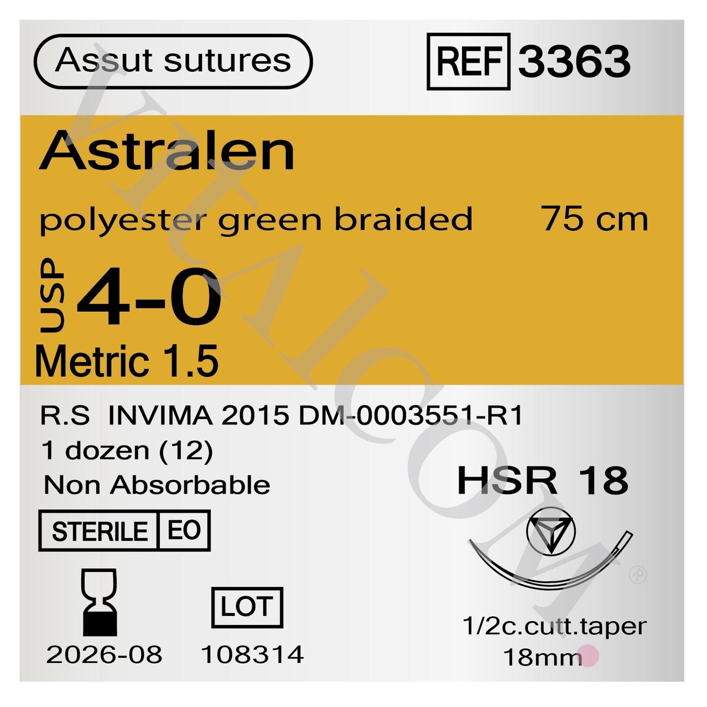 Suturas Astralen 4/0 HSR-18 75cm