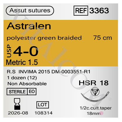 Suturas Astralen 4/0 HSR-18 75cm