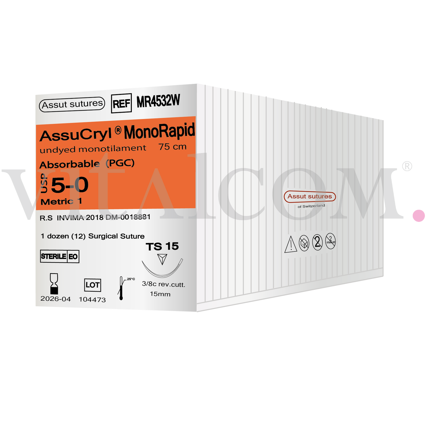 Suturas AssuCryl MonoRapid 5-0 TS15 75cm