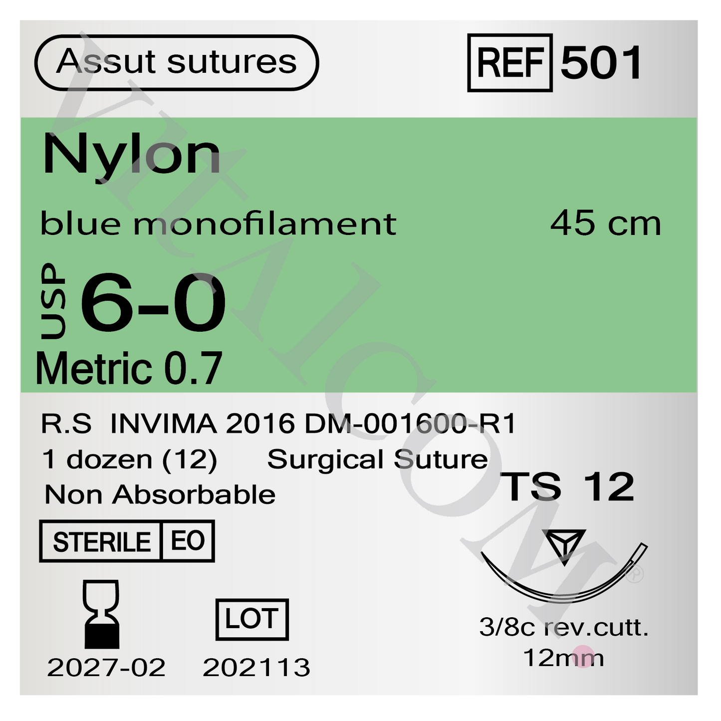 Suturas Nylon 6/0 TS-12 75cm