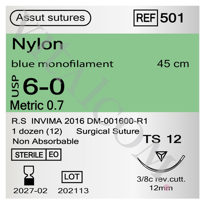 Suturas Nylon 6/0 TS-12 75cm