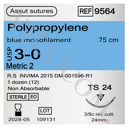 Suturas Polipropileno 3/0 TS-24 75cm