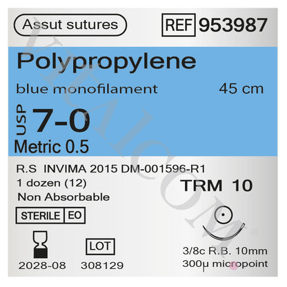 Suturas Polipropileno 7/0 TRM-10 45cm