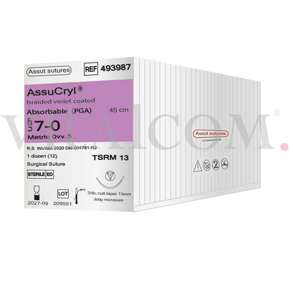 Suturas AssuCryl 7/0 TSRM-13 45cm