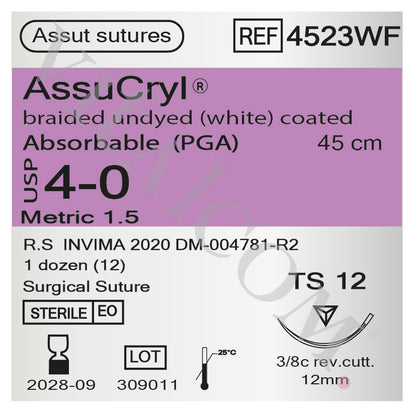 Suturas AssuCryl 4/0 TS-12 45cm