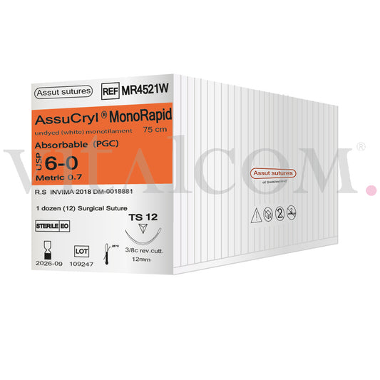 Suturas AssuCryl MonoRapid 6/0 TS 12 75cm