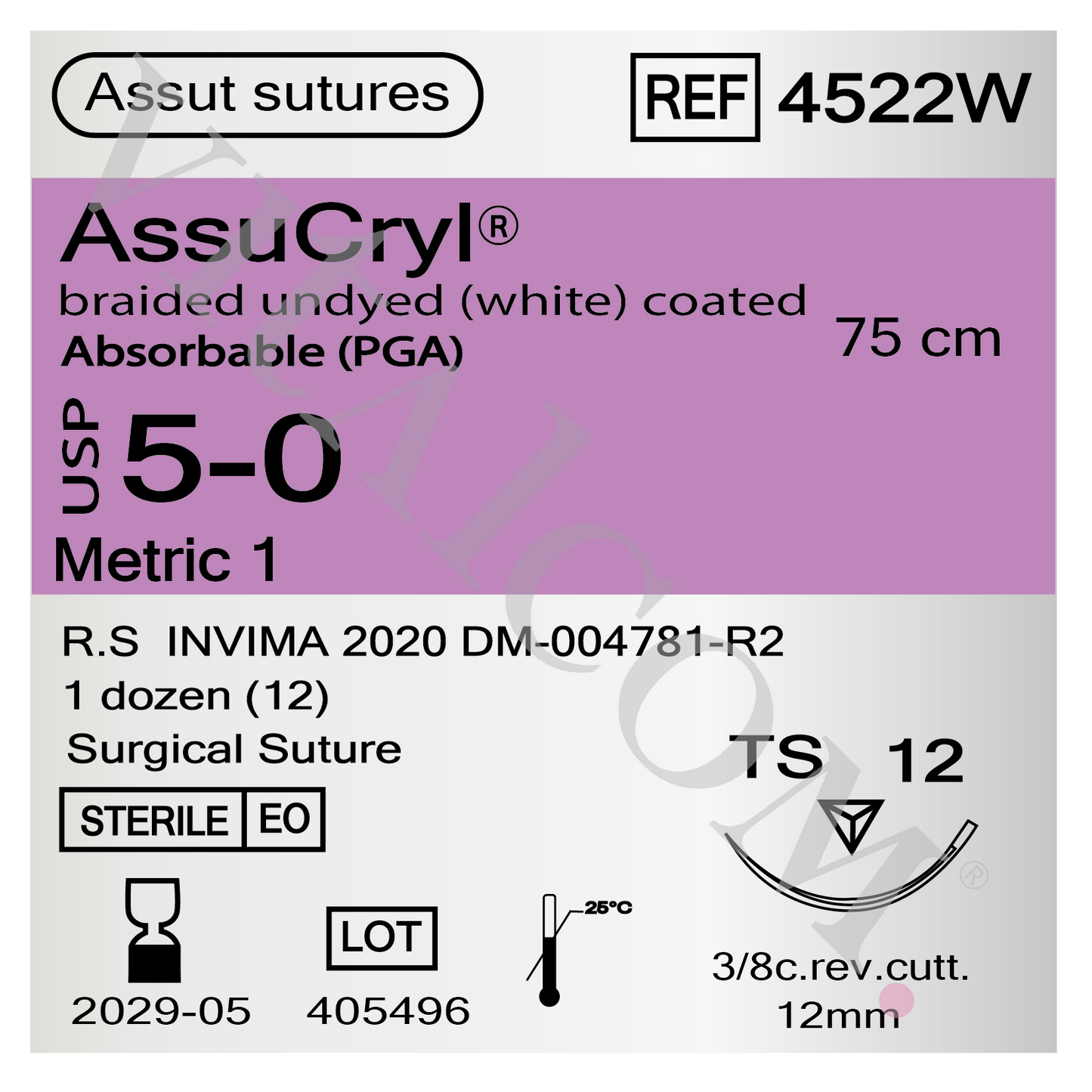 AssuCryl 5/0 TS-12 75cm