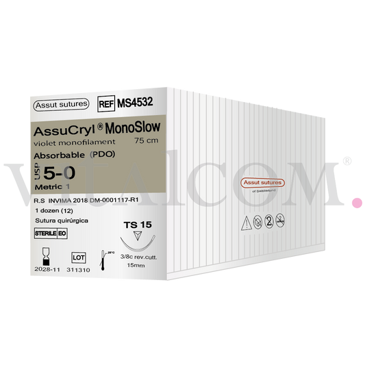 Suturas AssuCryl MonoSlow 5-0 TS 15 75cm